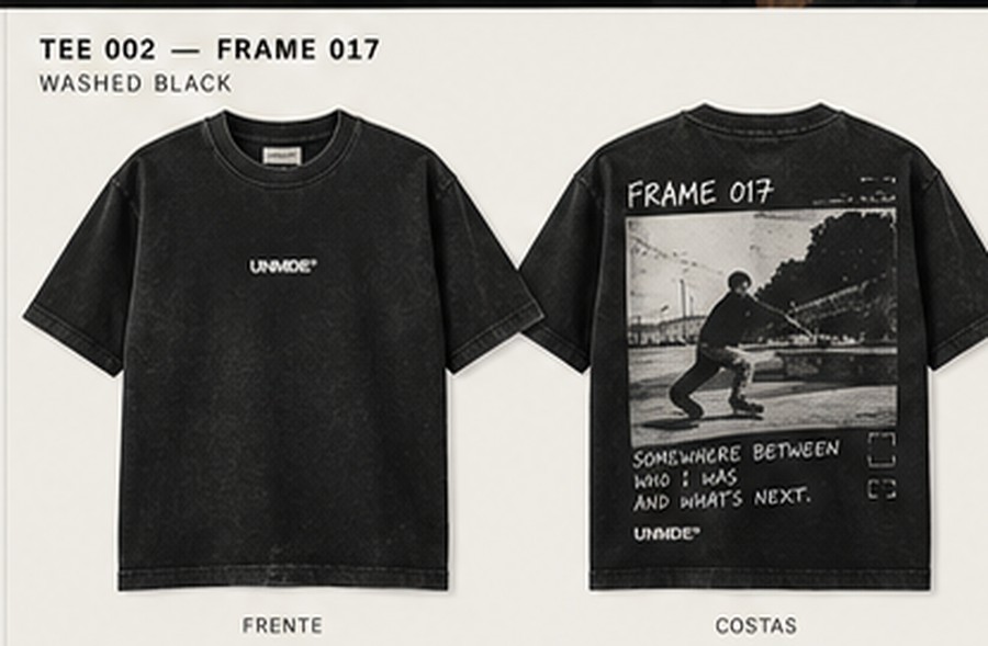 Frame 017 Tee — Washed Black